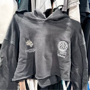 Darc Sport Charcoal Cropped Hoodie